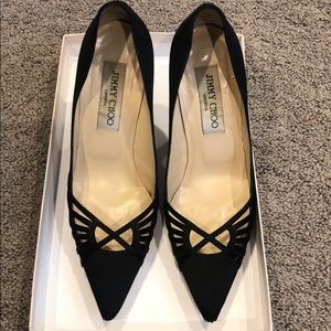Jimmy Choi Beautiful Satin black pumps . Size 35